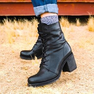 Frye Karen Combat Boot with Heel NWOT